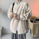 The Bears Varsity Jacket Autumn Couple Baseball Uniform Men Cartoon Bear Stand Collar Coat Jacket Men