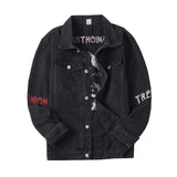 Comic Denim Jacket Men's Denim Jacket Autumn Embroidery