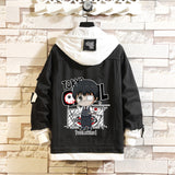 Comic Denim Jacket Men and Women Fashion Fall Winter Cowboy Sweater Coat Top