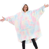 Hoodies Blankets Nightgown Flannel Hooded Casual Sweatshirt Home