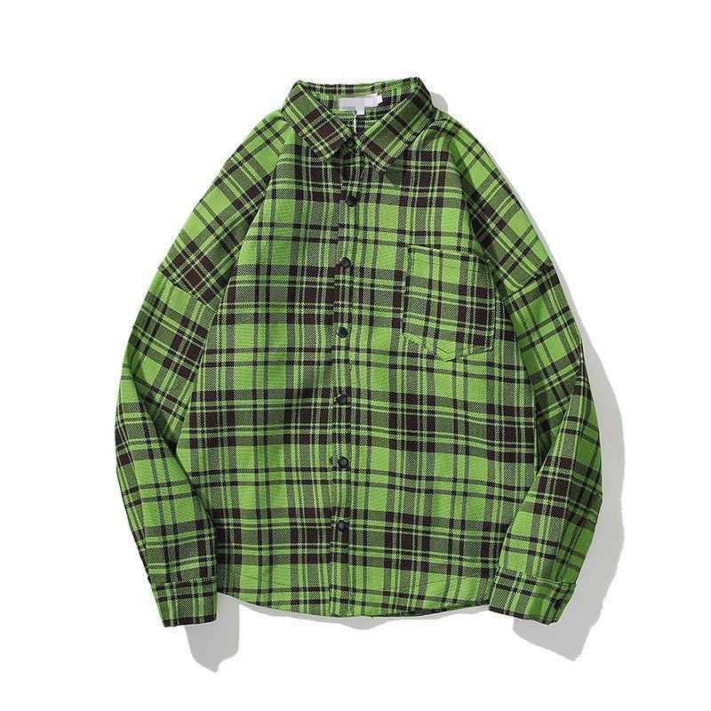 Palm Angels Sweatshirts Angel Plaid Long Sleeve Shirt Men's Loose Shirt Coat
