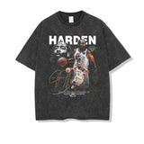 James Harden Shirt James Ha Printed Short-Sleeved T-shirt Heavy Distressed