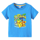 Children Pokemon Pikachu T Shirt Short Sleeve Cotton T-shirt Casual Sports