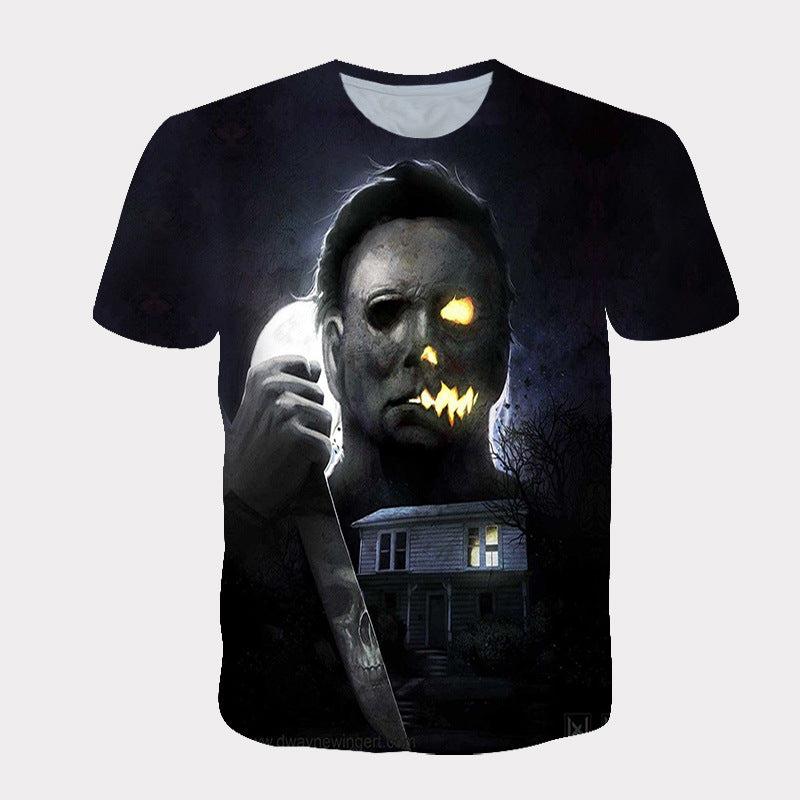Michael Myers T Shirt Summer Loose Fashion Print round Neck Women's T-shirt