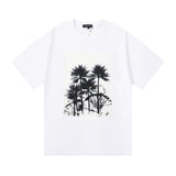 Purple Brand T Shirts Spring Tree Print Men's and Women's Loose-Fitting Casual round-Neck Short-Sleeved T-shirt