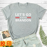 Let'S Go Brandon T Shirt Letter Print Short-Sleeve T-Shirt