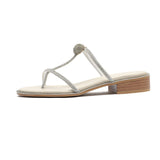 Nude Strappy Block Heels Chunky Heel Low Heel Women's Sandals
