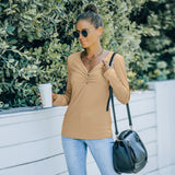 Women Fall Fall/Winter BM Style Solid Color Slimming Long-Sleeved T-shirt Women's Top