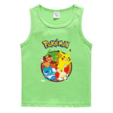 Children Pokemon Pikachu T Shirt Cotton Sweat Absorbing Sports Vest