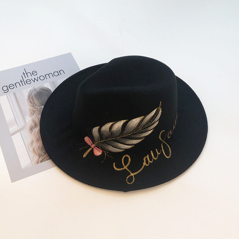 Italian Fedora Hats Hand Painted Painted Butterfly Jazz