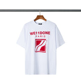 We11 Done T Shirts Logo Printed Welldone Short Sleeve T-shirt Men and Women Loose