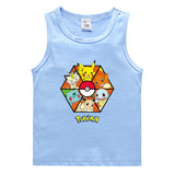 Children Pokemon Pikachu T Shirt Cotton Leisure Sports Sweat-Absorbent