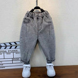 Toddler Boys Pants Boys' Spring and Autumn Clothing Handsome Jeans