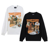 Oversized 90S T Shirt Hip Hop Rap Printed Crew Neck Sweatshirt