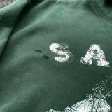 Saint Michael Hoodie Doodle Hand Drawn Worn Vintage Velvet Padded Hooded Sweatshirt