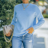 Women Fall Outfits Knitwear Autumn Winter Coat round Neck Long Sleeve Sweater