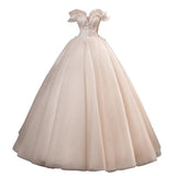 Women'S Evening Dress Ball Gown Princess Quinceanera Wedding Dresses Off-Shoulder Tulle Tutu Dress