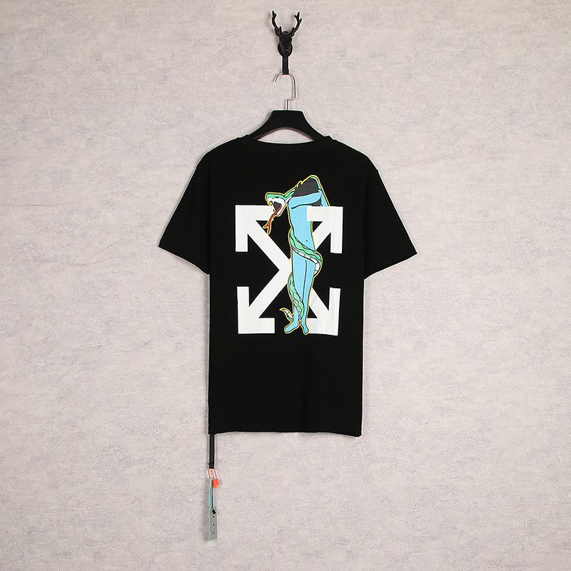 off Casual Graffiti Arrow Casual round Neck T-shirt for Men and Women t shirt