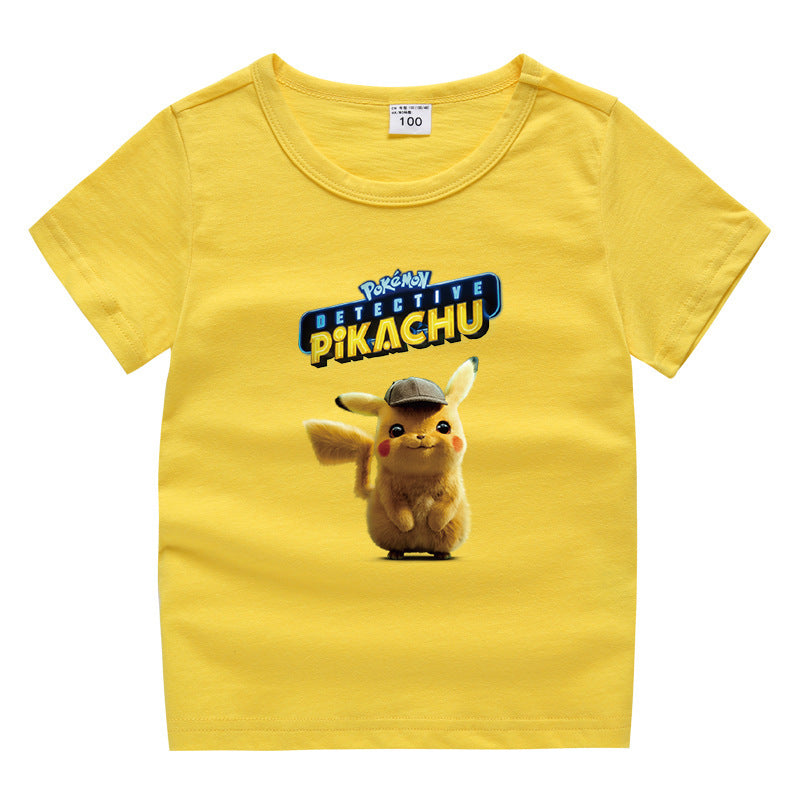 Children Pokemon Pikachu T Shirt Cotton T-shirt Casual Sports
