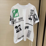 We11 Done T Shirts Letter Logo Graffiti Printing Summer Short Sleeve Men and Women