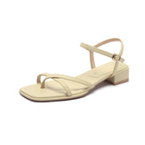 Nude Strappy Block Heels Chunky Heel Sandals