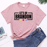 Let's Go Brandon T Shirt Letter Print Short-Sleeve T-shirt Women's Top