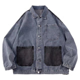 Men Denim Jacket Men's Jacket Autumn and Winter Loose Retro Coat Top
