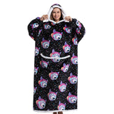 Hoodies Blankets Animal Cartoon Warm Thick Lambskin Pajamas