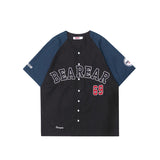 Baggy Baseball Jersey Ball Uniform Shirt Men's Embroidered Summer Short Sleeve Shirt