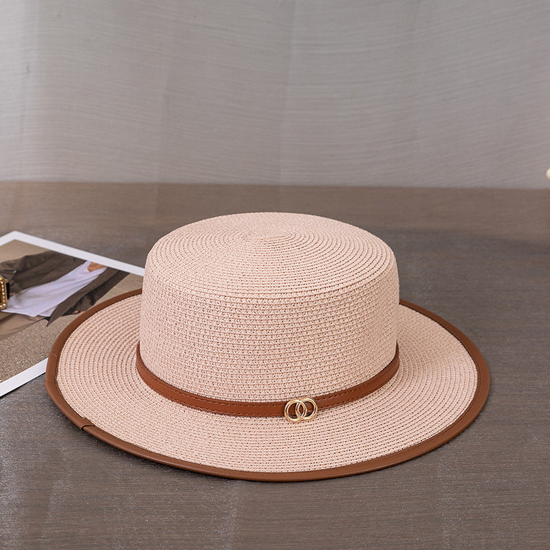 Italian Fedora Hats Short Brim Straw Hat Women's Summer Top Hat