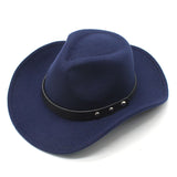 Cowboy Hats Punk Western Cowboy Hat Autumn and Winter Woolen Felt Hat Men and Women Fedora Hat