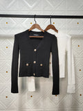 T Shirt Balmain Spring/Summer Knitted Padded Shoulder Coat V-neck Sweater