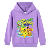 Children Pokemon Pikachu Hoodie Spring and Autumn Boys and Girls Cotton Hooded Sweater