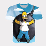 Homer Simpson Shirt Summer Printed Loose Short Sleeve T-shirt
