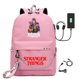 Stranger Things Hellfire Club Backpack Stranger Things Printed USB Backpack Student School Bag