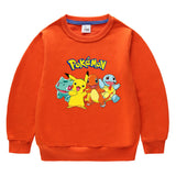 Children Pokemon Pikachu Hoodie Spring and Autumn Solid Color Cotton Sweater