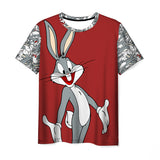 Bugs Bunny Shirt Digital Printed round Neck Short Sleeve Casual