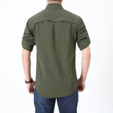 Men's Habit Shirts Spring Long Sleeve Shirt Men's Solid Color Short Sleeve Casual Men's