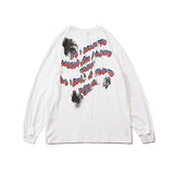 Mens Fall Outfits Long-Sleeved T-shirt Male and Female Trendy Brand Autumn and Winter Couple's Bottoming Shirt Graffiti Top