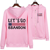Let'S Go Brandon Hoodie English Letters Fashion Hooded Zipper Sweatshirt