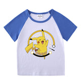 Children Pokemon Pikachu T Shirt Summer Wear Short Sleeved T-shirt Leisure Sports