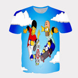 Homer Simpson Shirt Summer Printed Sports Loose Short Sleeve T-shirt