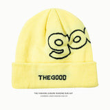 Toboggan Hat Autumn and Winter Woolen Hat Women's Letter Embroidery Beanie Hat