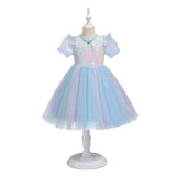 Toddler Girls Sequin Gown Dress Children 'S Clothing Girls' Rainbow Dress Middle And Big Children 'S Summer Gauze Dress