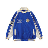 Baby Blue Varsity Jacket Baseball Jacket Men's Retro Loose Casual Jacket