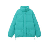 Women Winter Coats Puffer Jacket Down Coat Down Jacket Female Pocket Loose Zip Stand Collar Autumn and Winter Bread Coat