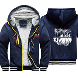 Stranger Things Hoodie Winter Thickened Velvet Padded Color Matching Cardigan Zipper Hooded Jacket