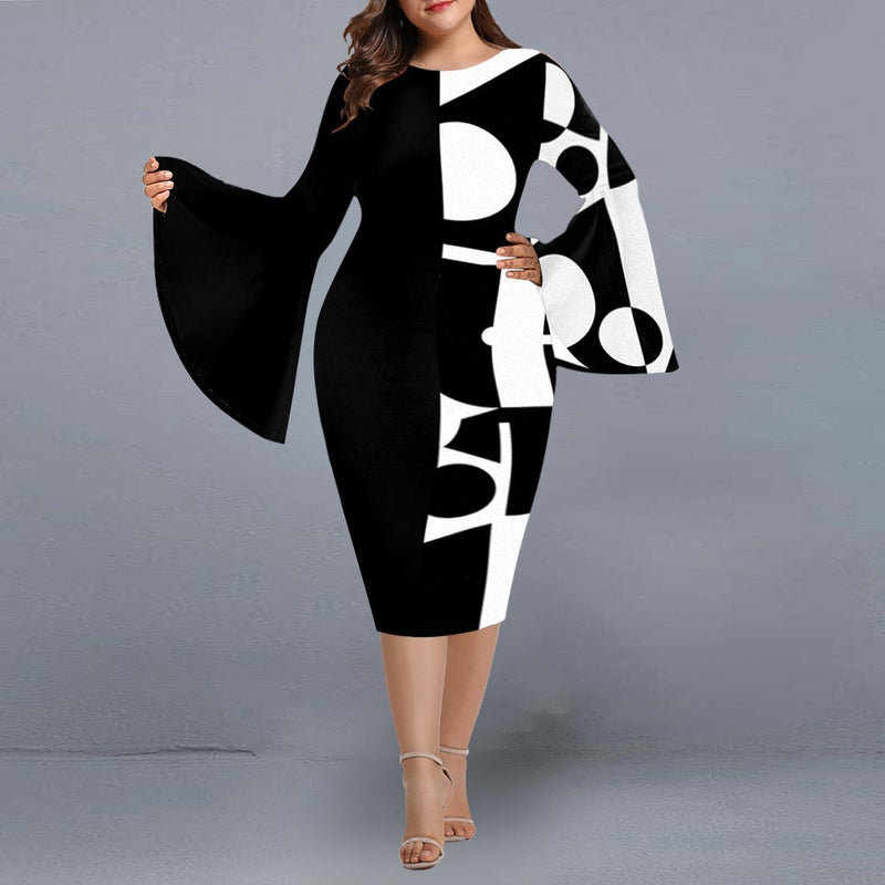 Nina Parker Black Dress plus Size Dress Hip Skirt