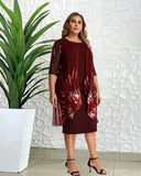 Nina Parker Black Dress plus Size Elegant Graceful Knitted Lace Cloak Dress