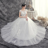 Women's Evening Dress Ball Gown Princess Quinceanera Wedding Dresses Simple Small Dream White Romantic Wedding Dress